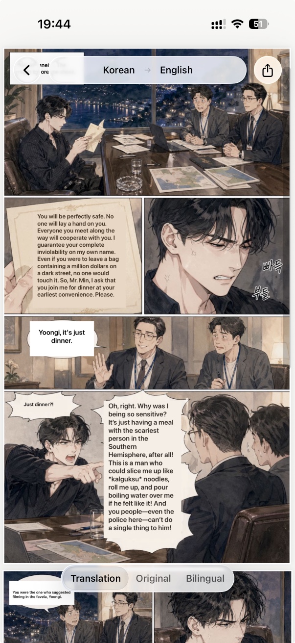 Translated webtoon